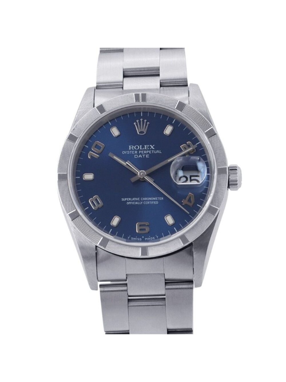 Rolex Oyster Perpetual Date Number Watch Blue Dial
